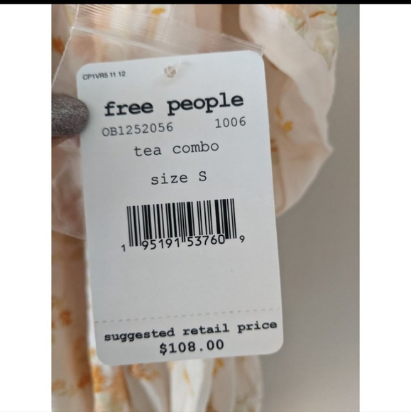 NWT Free People Lorretta Printed Tunic In Tea Combo S Yellow/Orange - Picture 7 of 11